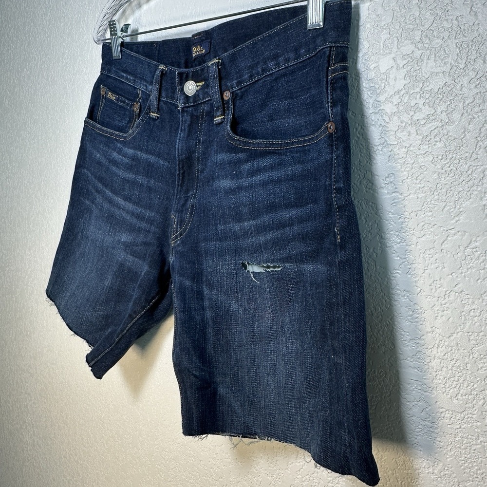 Polo Ralph Lauren Hampton Relaxed Cut-Offs Denim 8" Inseam Men's 30 Distressed - Picture 3 of 12